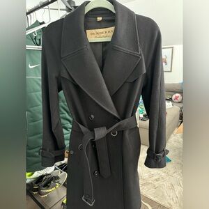 Burberry Herringbone Wool Cashmere Blend Trench Coat